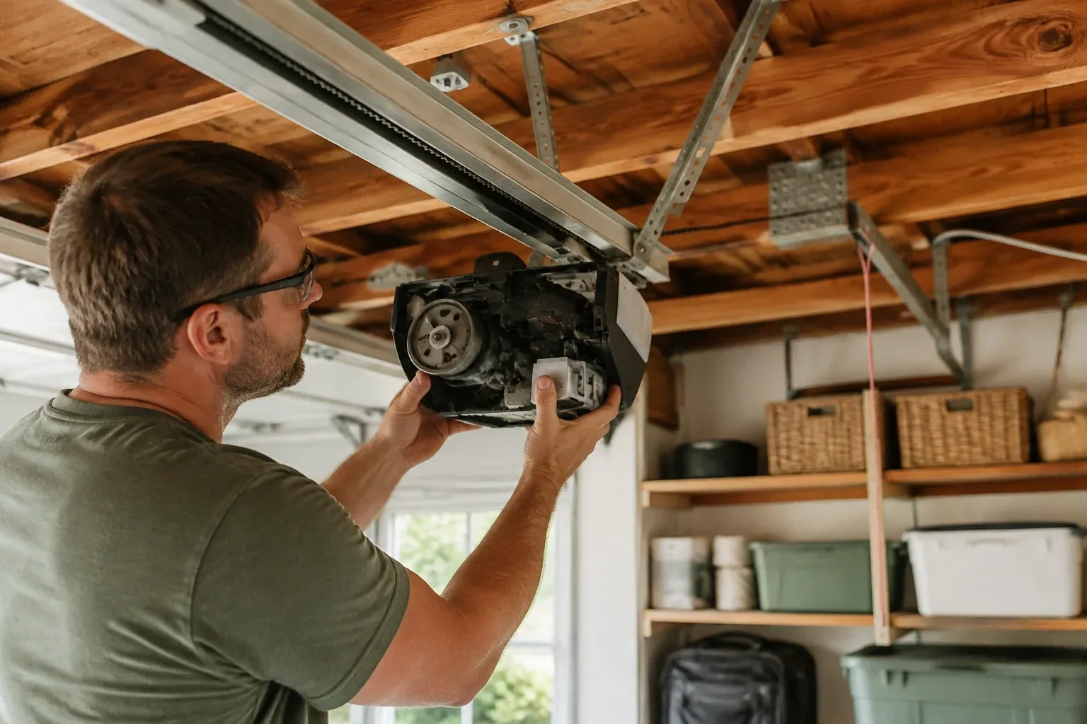 Illustrative garage doors scene — Belt-Drive Opener Repair, Strathroy-Caradoc